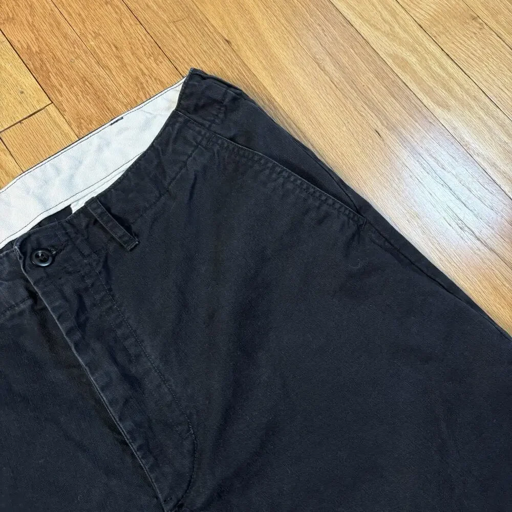 Buck Mason Maverick Slim Officer Chino Pants Mens 36 Black Cotton 9oz Slub Twill